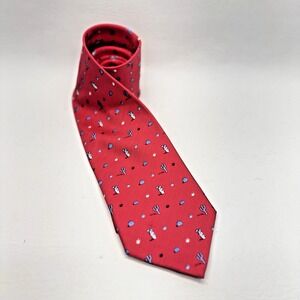 Pineda Covalin Necktie Mens OS Red Desert Cactus Silk Mexican Art Southwestern